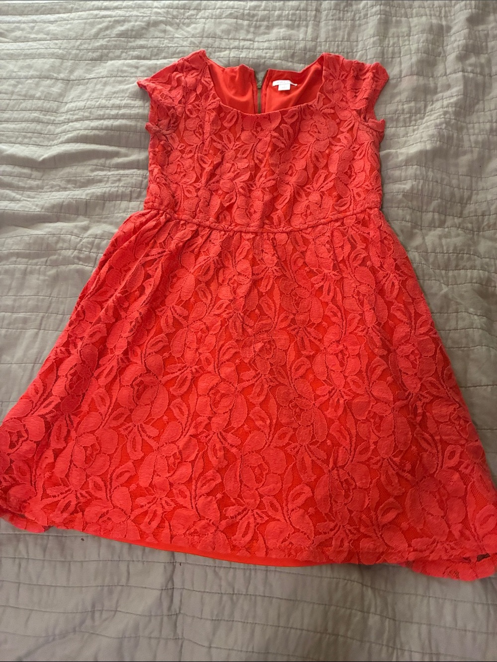 Xhilaration Coral Lace Fit & Flare Dress